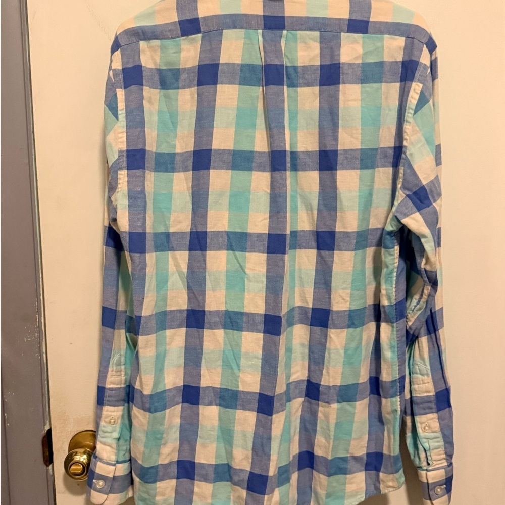 Men's Vineyard Vines Blue & White Plaid Button-Down Shirt - Picture 2 of 4